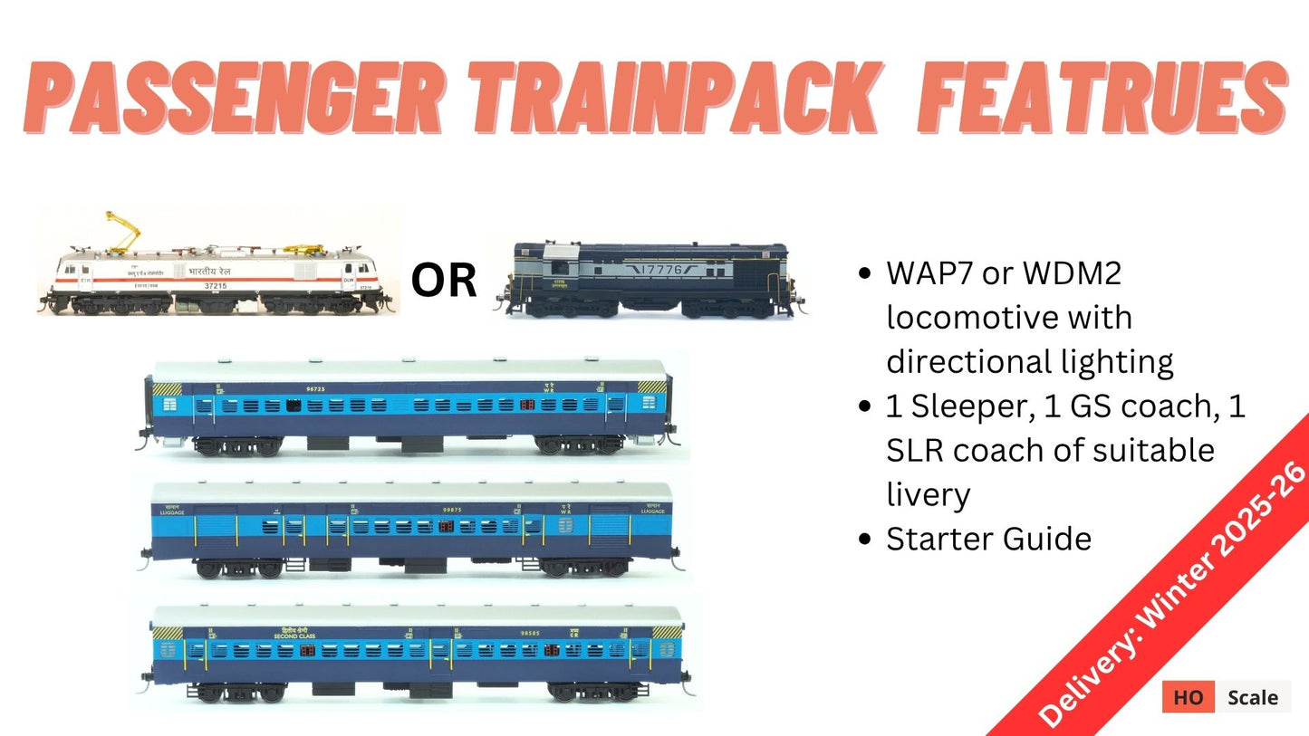 PRE-ORDER: TRAIN Pack: Diesel Passenger Train: Blue Livery (Without Track and Controller)