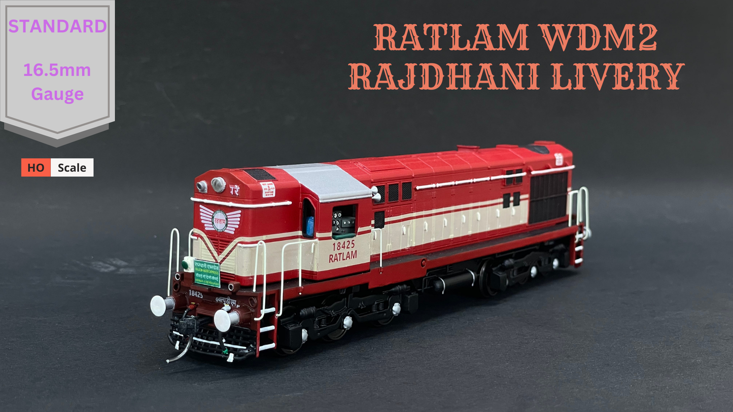 WDM2 - RATLAM Rajdhani Livery, HO STANDARD Model (Non motorised)