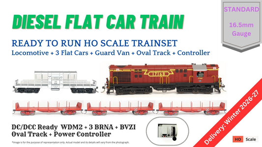 PRE-ORDER: TRAIN Set: Diesel Flat Car Train (With Track and Controller)