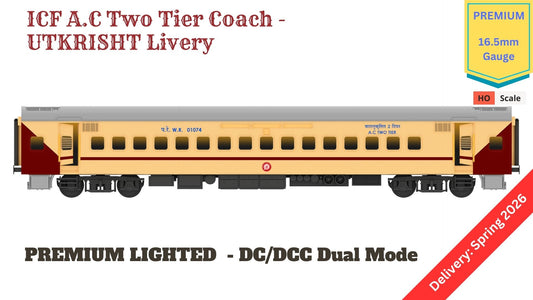 PRE-ORDER: ICF A.C Two Tier HO Scale - Utkrisht Livery (2018-Current), Premium Version