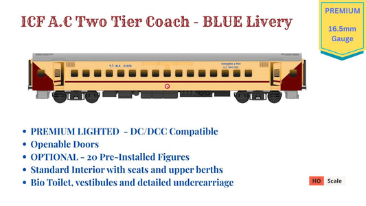 PRE-ORDER: ICF A.C Two Tier HO Scale - Utkrisht Livery (2018-Current), Premium Version