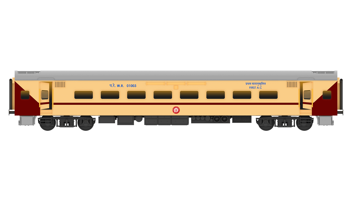 PRE-ORDER: ICF First A.C HO Scale - Utkrisht Livery (2018-Current), Premium Version