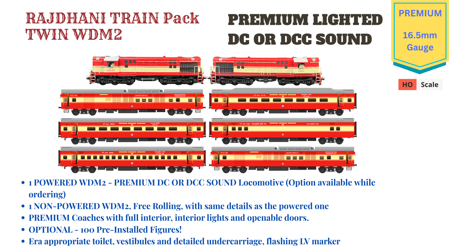 PRE-ORDER: Rajdhani Train Pack with Twin WDM2 - PREMIUM (No Tracks or Controller)