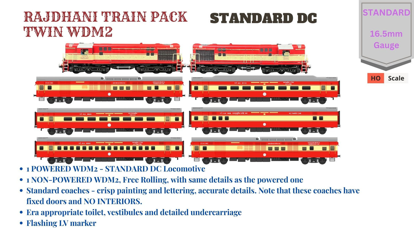 PRE-ORDER: Rajdhani Train Pack with Twin WDM2 - STANDARD (No Tracks or Controller)