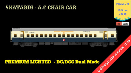 PRE-ORDER: SHATABDI - A.C CHAIR CAR HO Scale - Premium Version