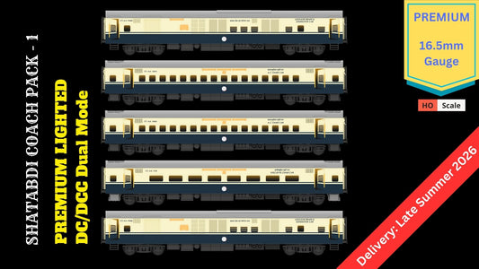 PRE-ORDER: SHATABDI COACH PACK - 1, HO Scale - PREMIUM, pack of 5