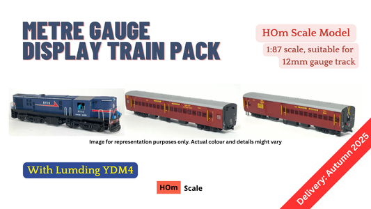 PRE-ORDER: MG Train Pack with LMG YDM4 - HOm Display/Free Rolling Model (12mm gauge track)