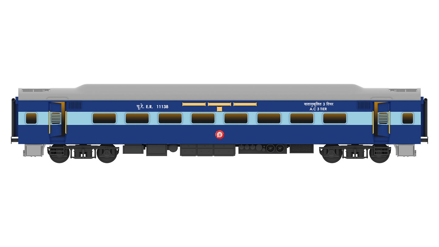 PRE-ORDER: ICF A.C Three Tier HO Scale - Blue Livery (1990s-Current), Premium Version