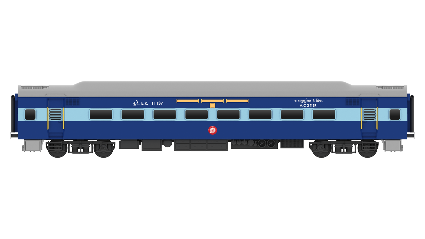 PRE-ORDER: ICF A.C Three Tier HO Scale - Blue Livery (2018-Current), Standard Version