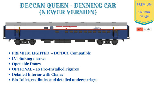 PRE-ORDER: DECCAN QUEEN - DINNING CAR (Newer Version), HO Scale - Premium Shell