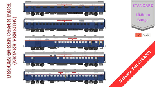 PRE-ORDER: DECCAN QUEEN COACH PACK (Newer Version), HO Scale - Standard, Pack of 5