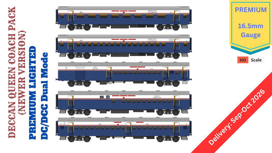 PRE-ORDER: DECCAN QUEEN COACH PACK (Newer Version), HO Scale - PREMIUM, Pack of 5