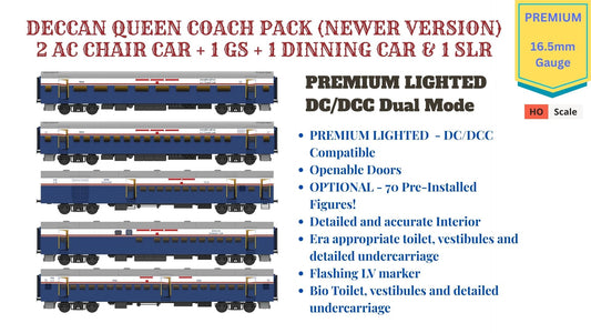 PRE-ORDER: DECCAN QUEEN COACH PACK (Newer Version), HO Scale - PREMIUM, Pack of 5