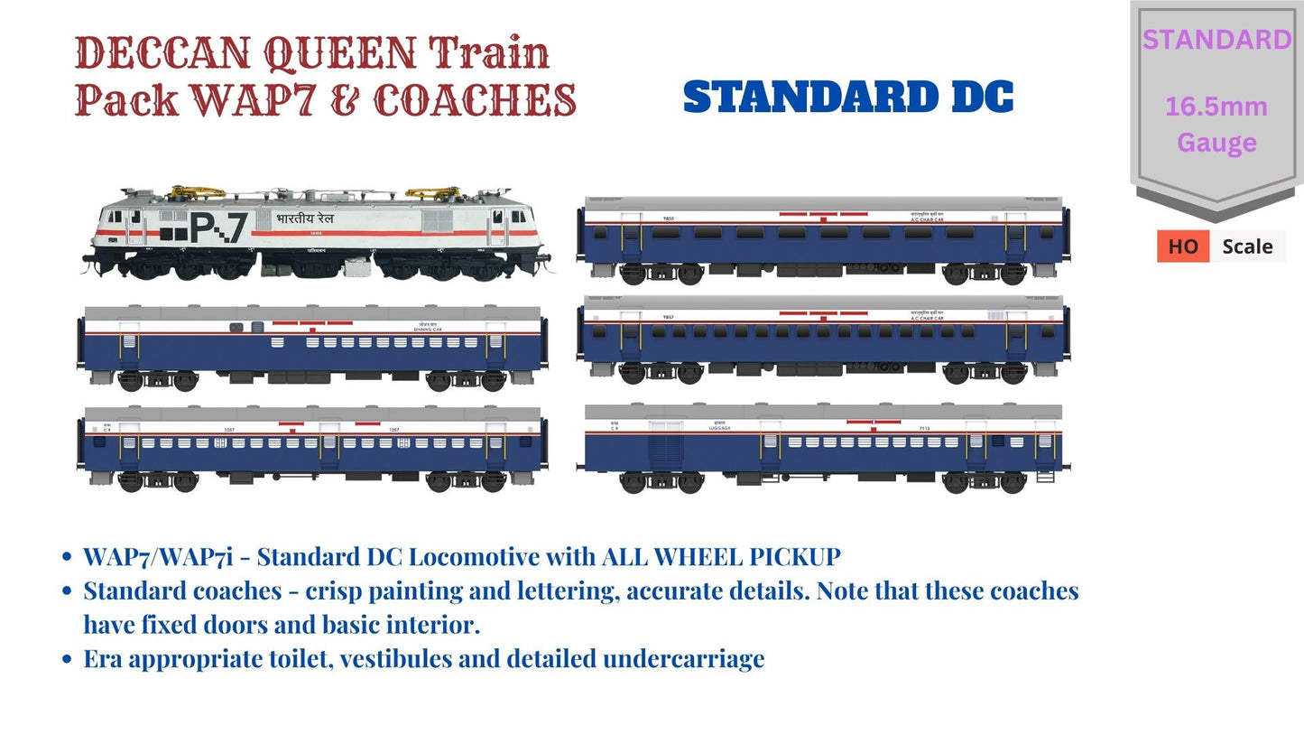PRE-ORDER: DECCAN QUEEN Train Pack with WAP7 (Newer Version) - STANDARD (No Tracks or Controller)