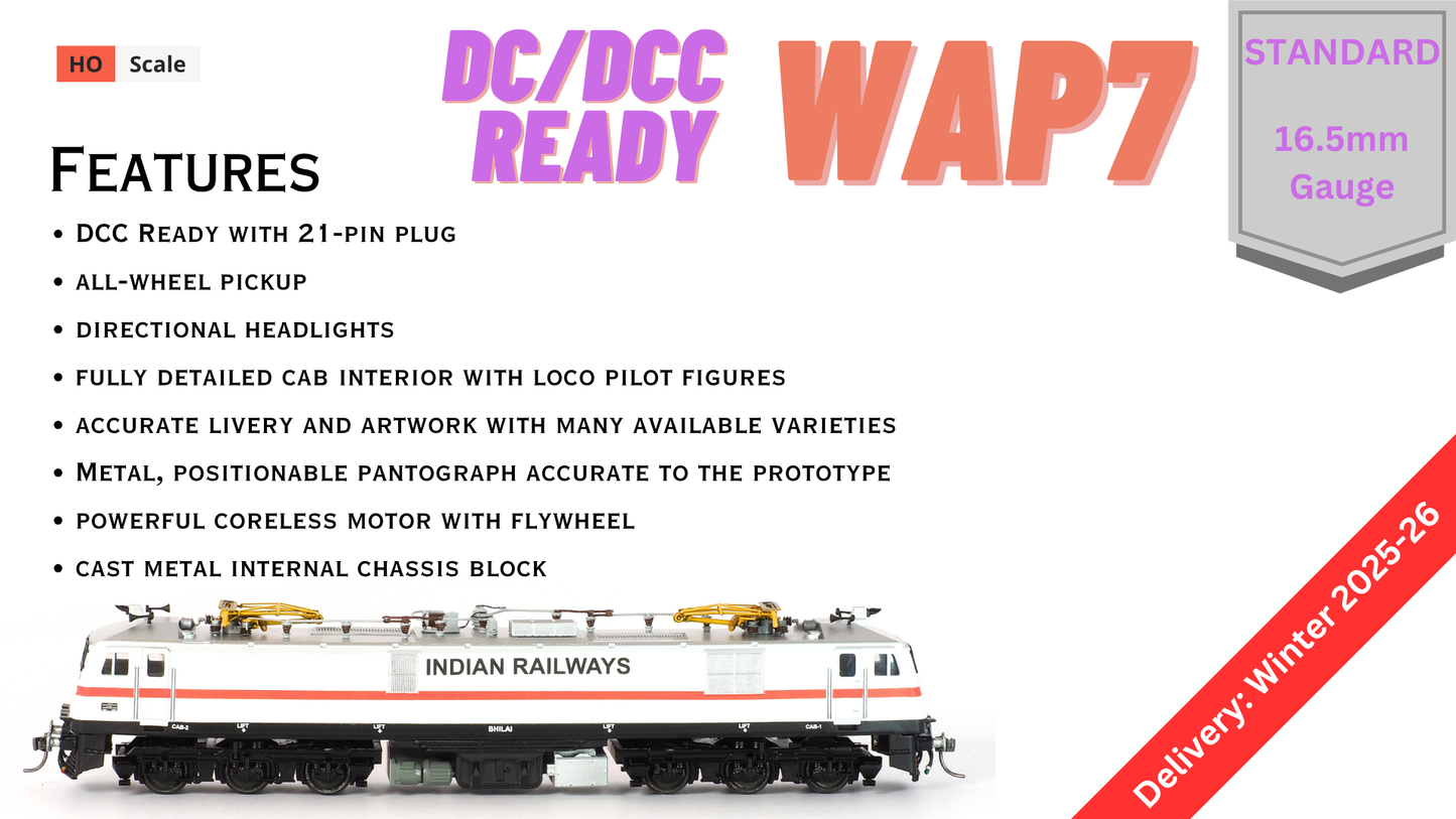 PRE-ORDER: STANDARD DC/DCC READY WAP7/WAP7i RTR Model in HO Scale (1:87)