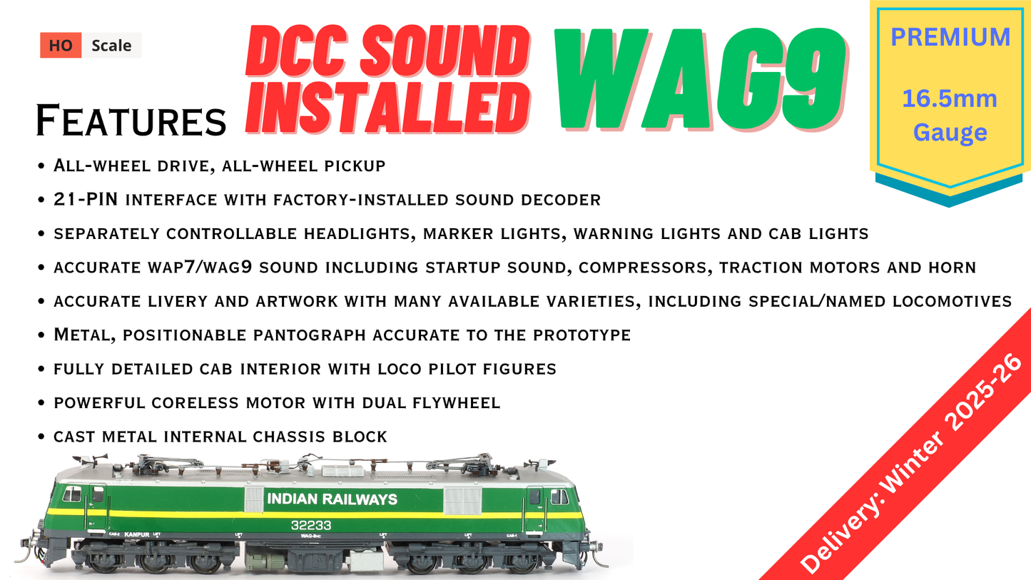 PRE-ORDER: DCC SOUND INSTALLED WAG9 RTR Model HO Scale (1:87)
