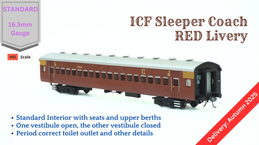 PRE-ORDER: ICF Sleeper HO Scale - Red Livery (1955-1990s), Standard Version