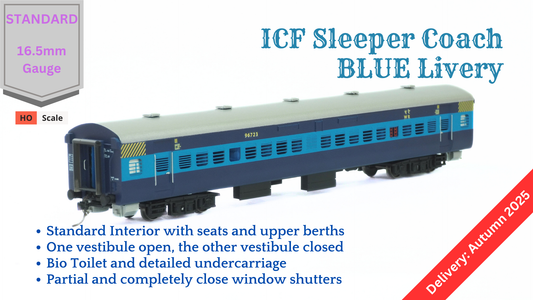 PRE-ORDER: ICF Sleeper HO Scale - Blue Livery (2018-Current), Standard Version