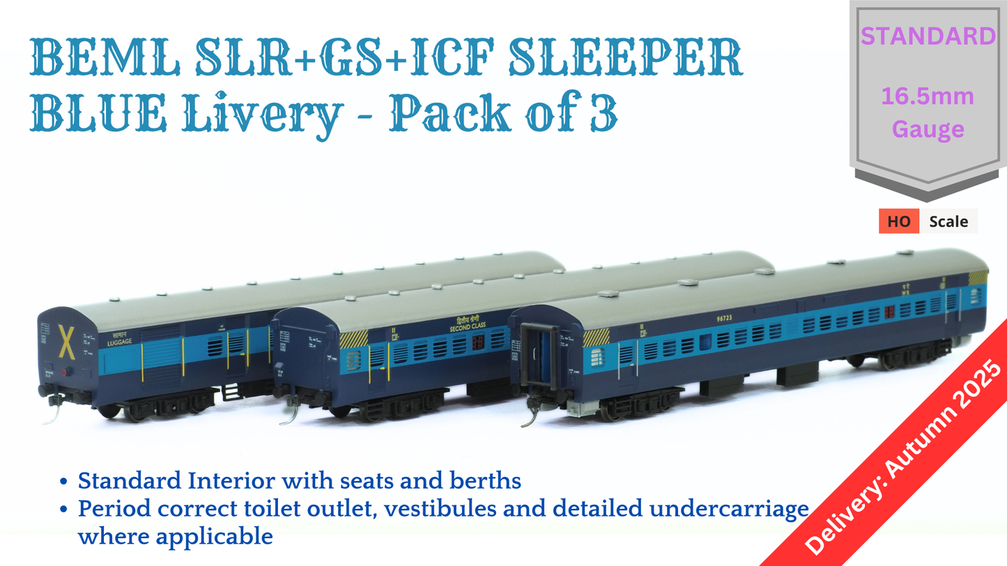 PRE-ORDER: SLR+GS+Sleeper set HO Scale - Blue Livery (1990s-Current)