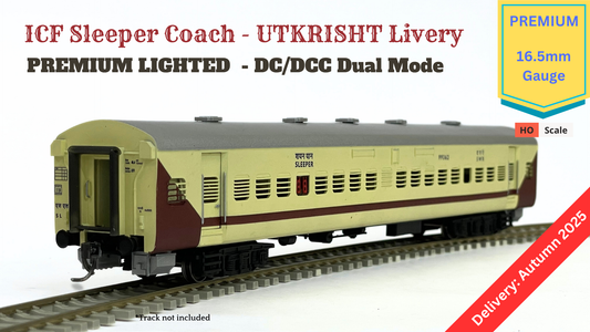 PRE-ORDER: ICF Sleeper HO Scale - Utkrisht Livery (2018-Current), Premium Version