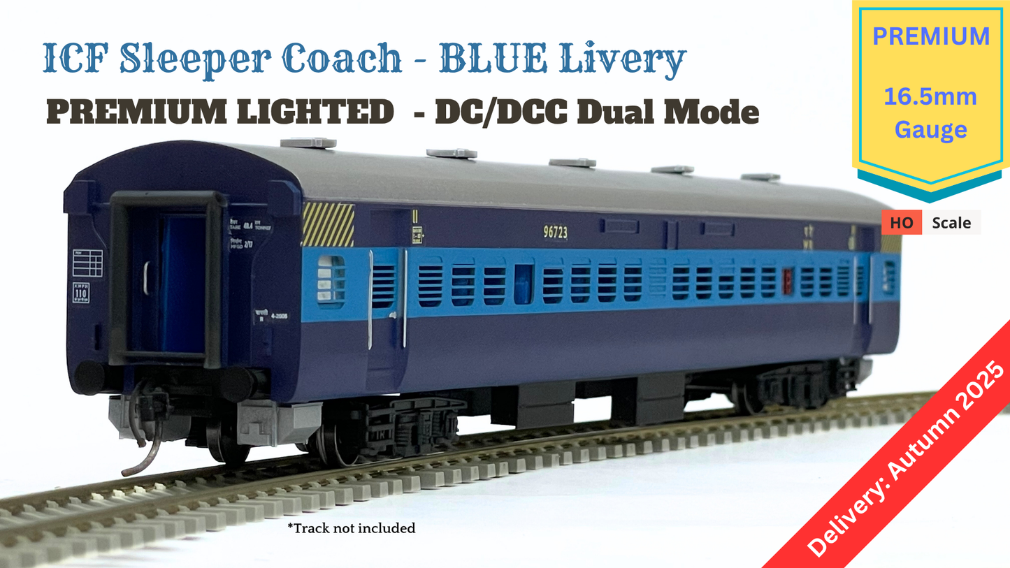 PRE-ORDER: ICF Sleeper HO Scale - Blue Livery (1990s-Current), Premium Version