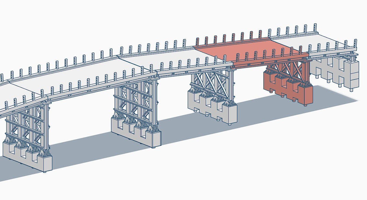 Road Bridge Extension Kit -2: Straight Span and Medium Bent