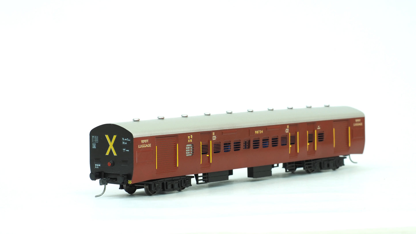 BEML SLR+GS set HO Scale - Maroon/Brick Red Livery (1955-1990s)