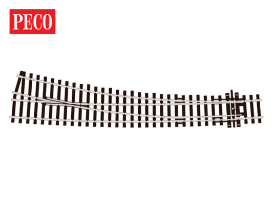 SL-E186 Curved Turnout, Large Radius, Right Hand - Code 75