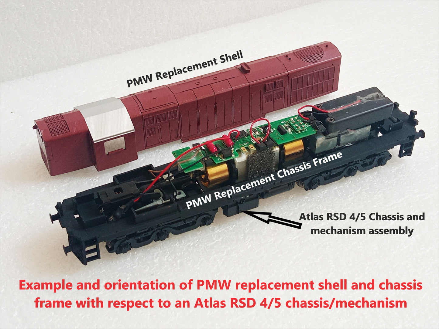WDM2/3A Replacement Shell Kit For HO Atlas RSD 4/5