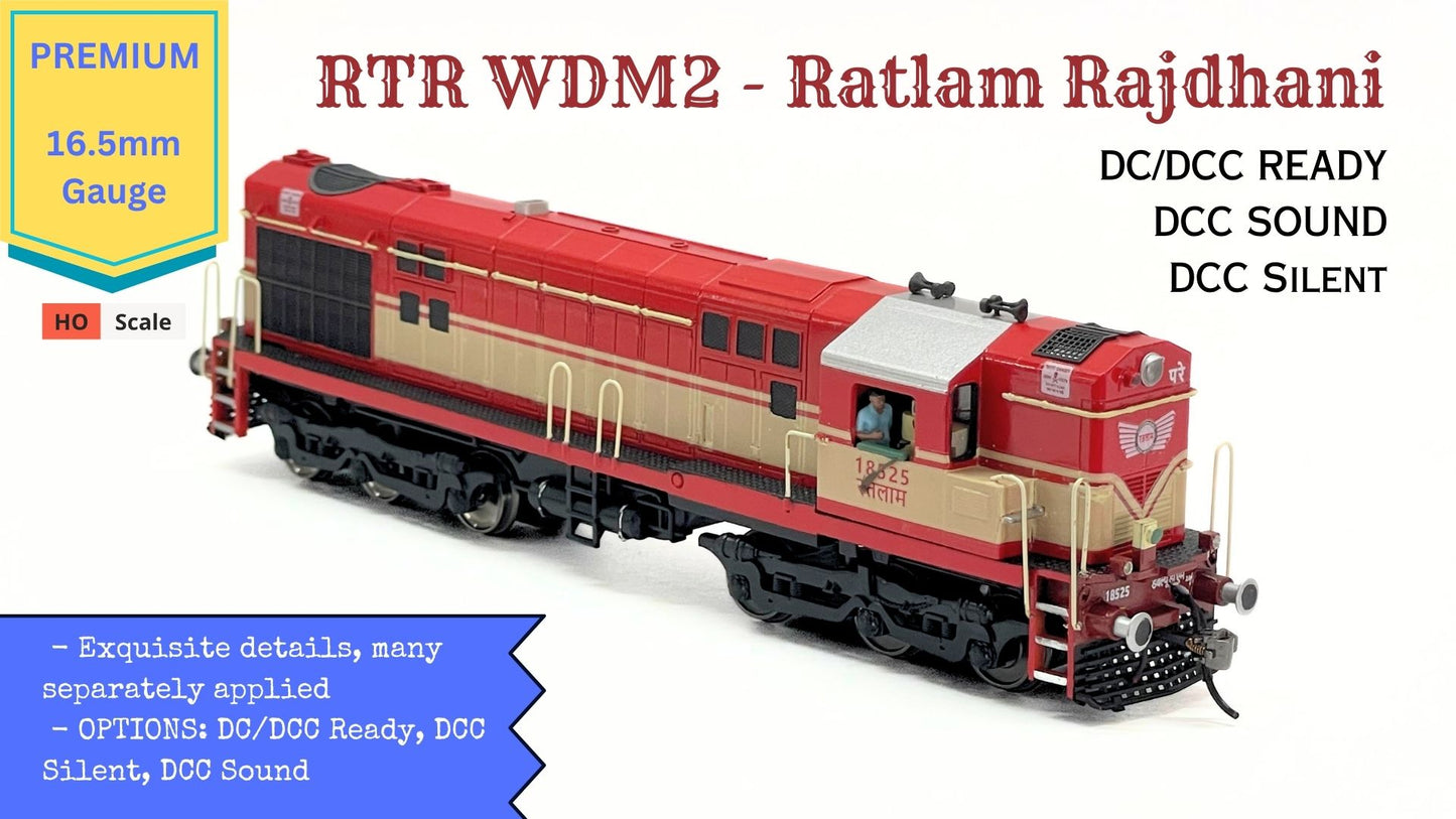 PRE-ORDER: RAJDHANI WDM2 PREMIUM RTR Model in HO Scale (1:87) - Premium