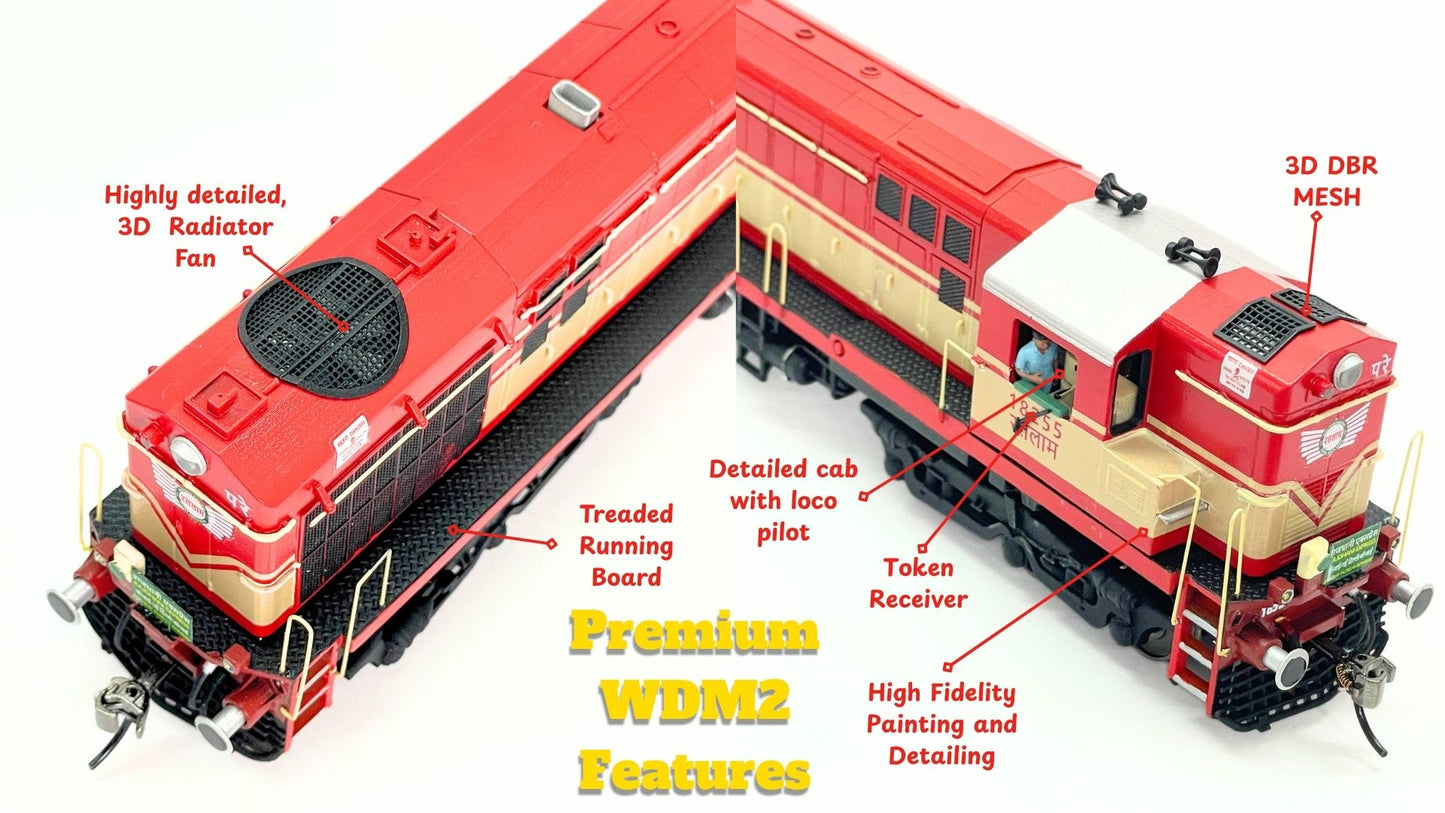 PRE-ORDER: RAJDHANI WDM2 PREMIUM RTR Model in HO Scale (1:87) - Premium