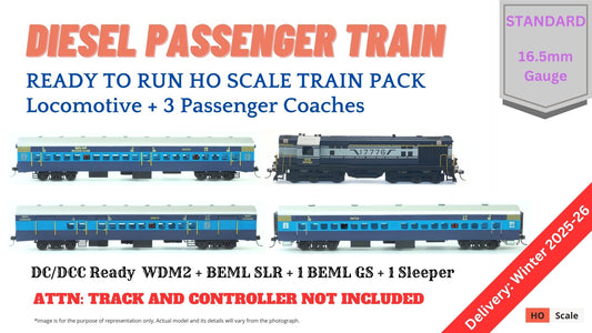 PRE-ORDER: TRAIN Pack: Diesel Passenger Train: Blue Livery (Without Track and Controller)