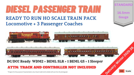 PRE-ORDER: TRAIN Pack: Diesel Passenger Train: Old Maroon Livery (Without Track and Controller)