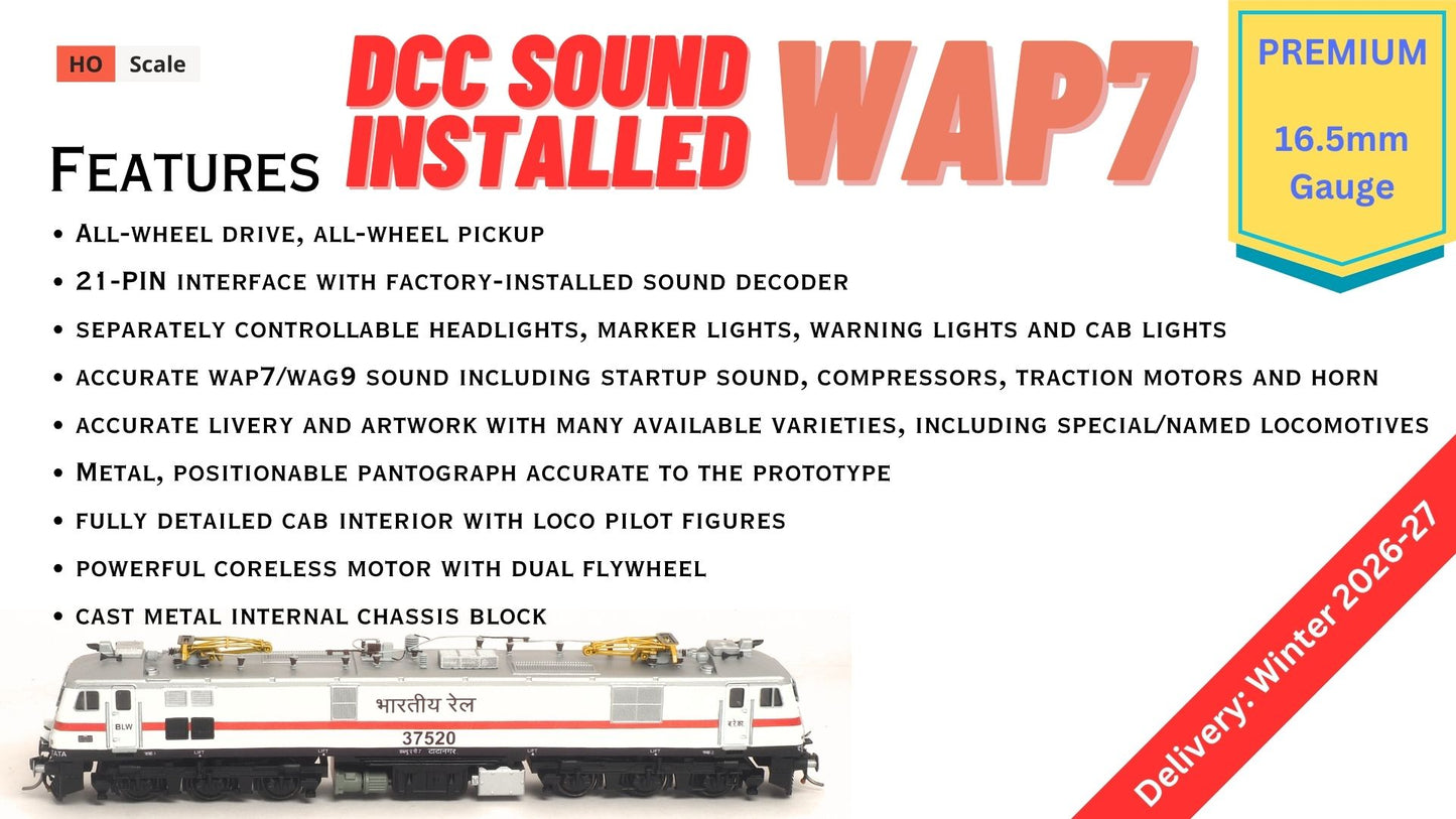 PRE-ORDER DCC SOUND INSTALLED WAP7/WAP7i RTR Model in HO Scale (1:87)