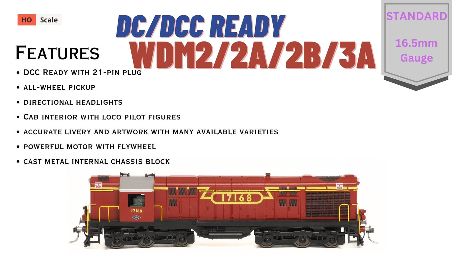 PRE-ORDER: STANDARD DC/DCC READY WDM2 RTR Model in HO Scale (1:87)