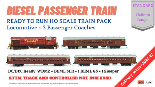 PRE-ORDER: TRAIN Pack: Diesel Passenger Train: Old Maroon Livery (Without Track and Controller)