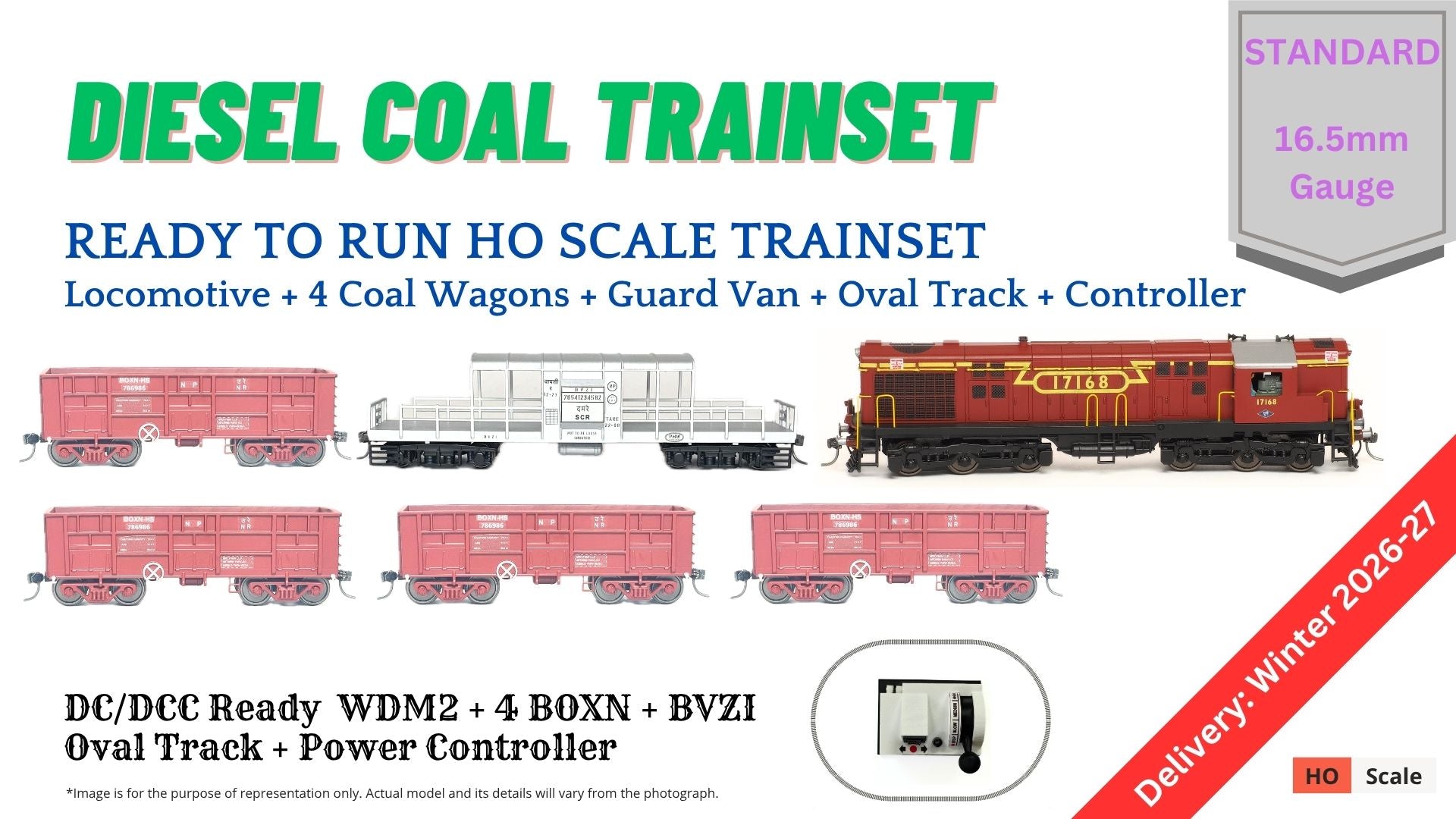Precision Model Works PRE-ORDER: TRAIN Set: Diesel Coal Train (With Track and Controller ...