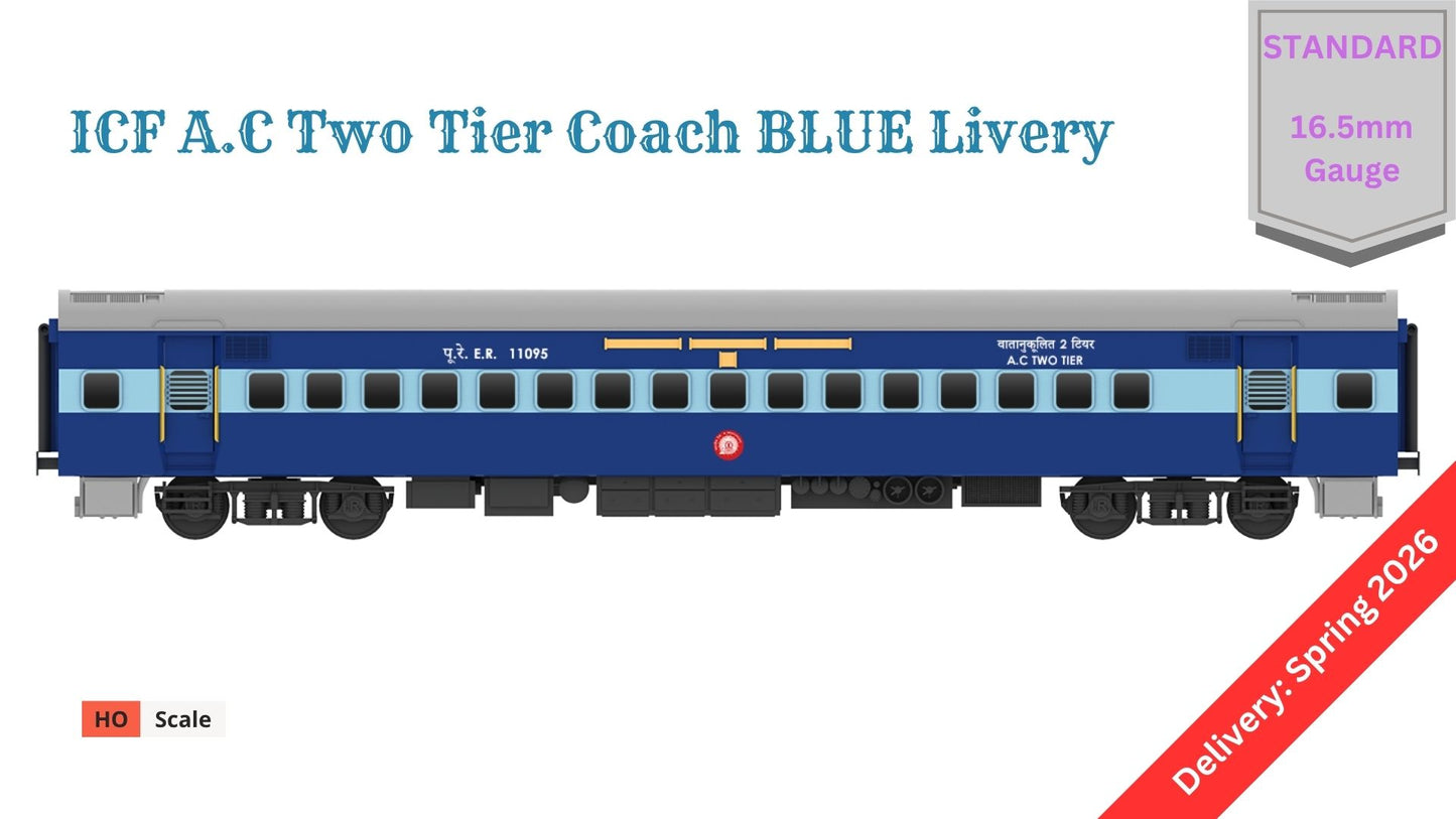 PRE-ORDER: ICF A.C Two Tier HO Scale - Blue Livery (2018-Current), Standard Version