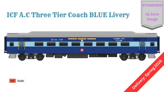 PRE-ORDER: ICF A.C Three Tier HO Scale - Blue Livery (2018-Current), Standard Version