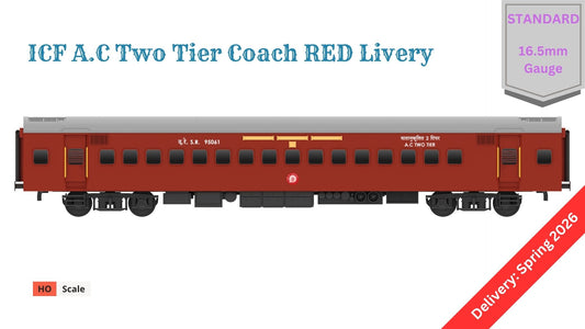 PRE-ORDER: ICF A.C Two Tier HO Scale - Red Livery (1955-1990s), Standard Version