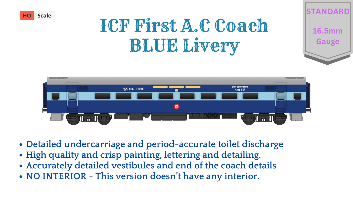 PRE-ORDER: ICF First A.C HO Scale - Blue Livery (2018-Current), Standard Version