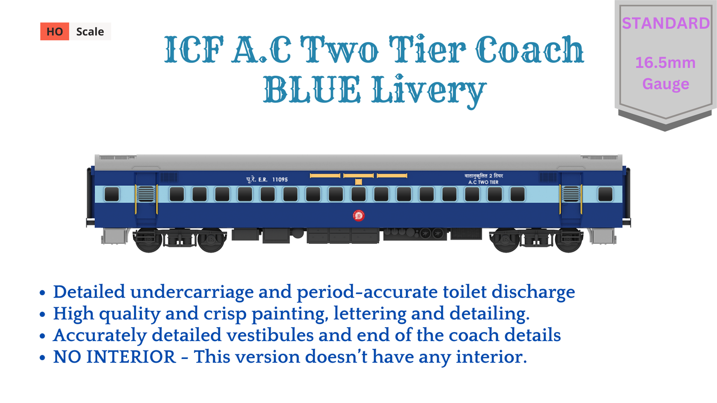 PRE-ORDER: ICF A.C Two Tier HO Scale - Blue Livery (2018-Current), Standard Version