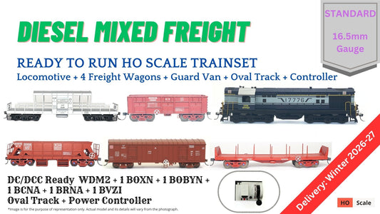 PRE-ORDER: TRAIN Set: Diesel Mixed Freight Train (With Track and Controller)