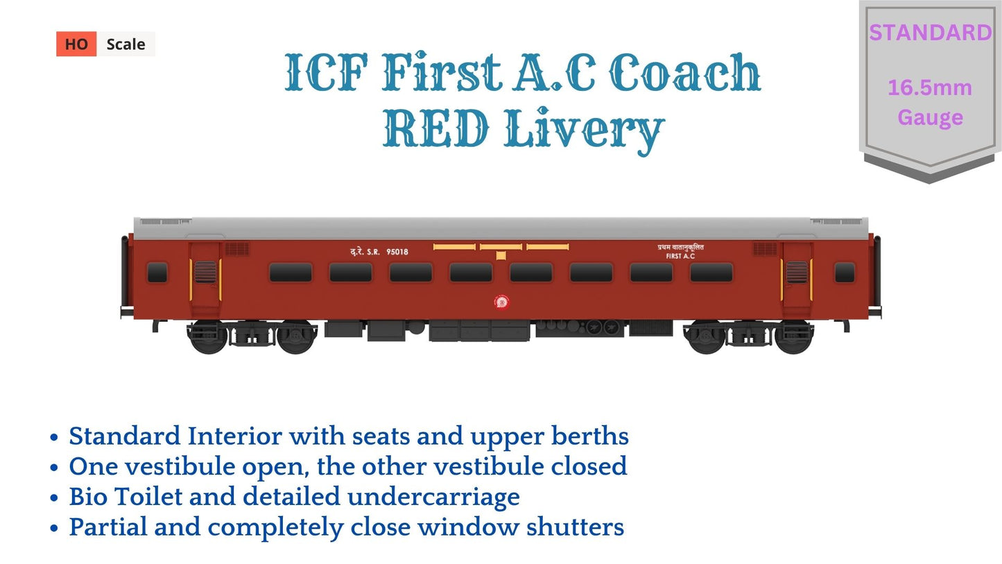 PRE-ORDER: ICF First A.C HO Scale - Red Livery (1955-1990s), Standard Version