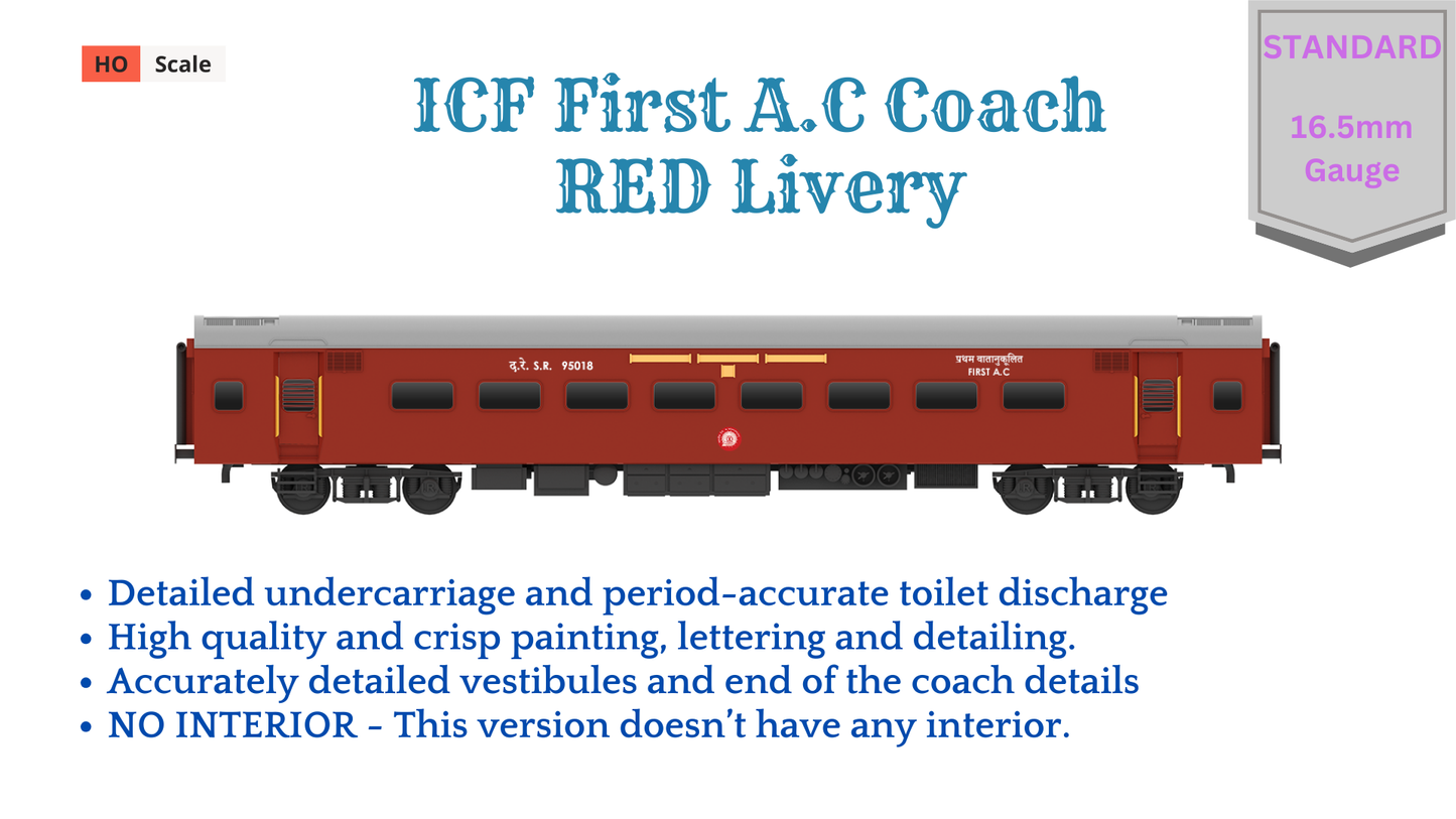 PRE-ORDER: ICF First A.C HO Scale - Red Livery (1955-1990s), Standard Version