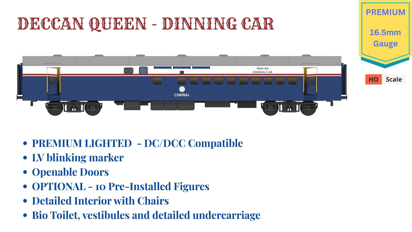 PRE-ORDER: DECCAN QUEEN - DINING CAR, HO Scale - Premium Version