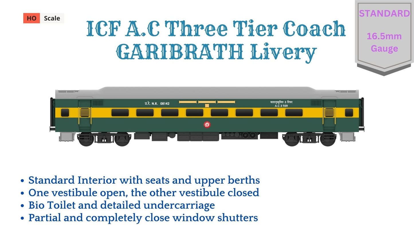 PRE-ORDER: ICF A.C Three Tire HO Scale - Garibrath Livery (2006 onwards), Standard Version