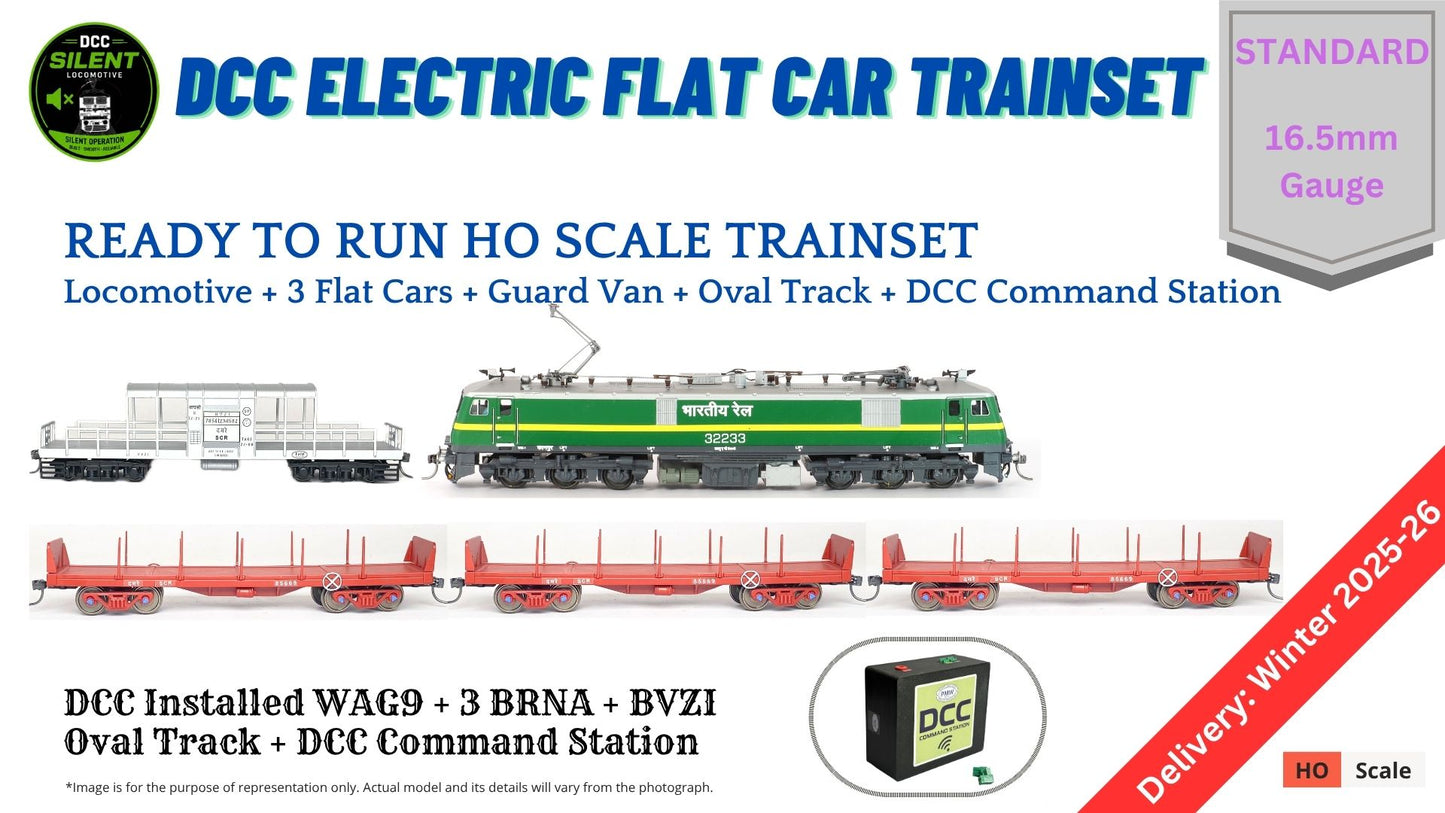PRE-ORDER: DCC TRAIN SET: Electric Flat Car Train (With Track and Controller)