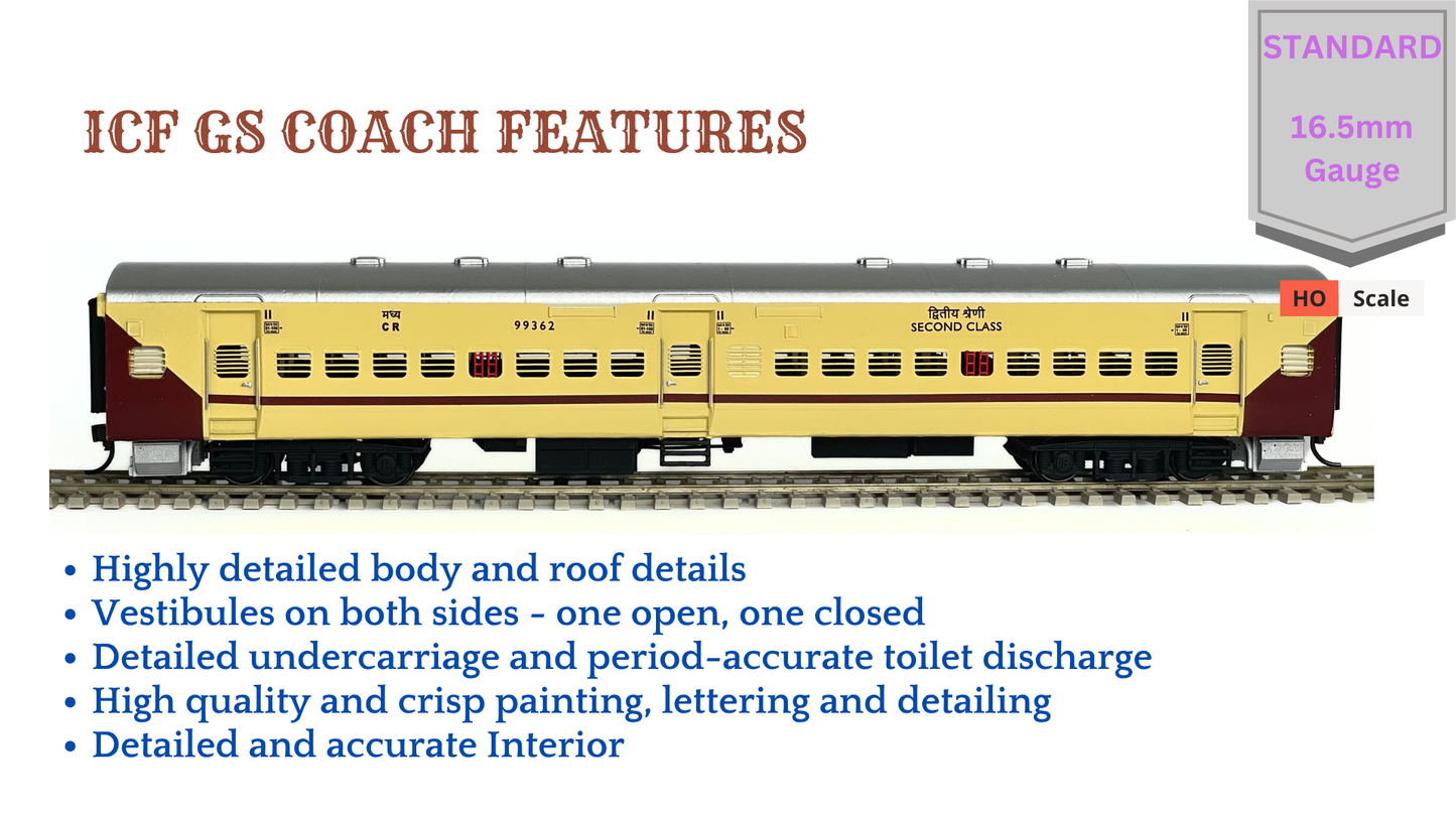 Made to Order: ICF WGS Chair Car (with VESTIBULE) - Standard Version, HO Scale (1:87)