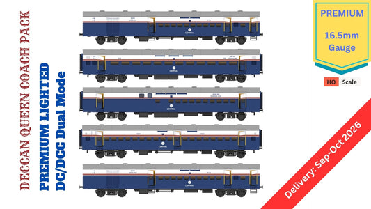 PRE-ORDER: DECCAN QUEEN COACH PACK (Older Version), HO Scale - PREMIUM, Pack of 5